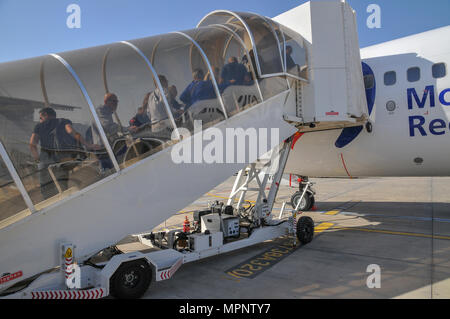 Travel Service Airlines (République tchèque) Boeing 737-800 peints dans 'Moravian-Région de Moravie-Silésie' couleurs spéciales OK-TVO. Photographié à Inter Ben Gourion Banque D'Images