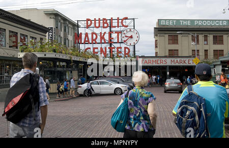Seattle, Washington, USA. 18 août, 2013. Le marché de Pike Place à Seattle, Washington, le 2 septembre 2013. Credit : Nicholas Koon/ZUMA/Alamy Fil Live News Banque D'Images