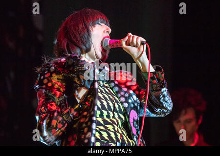 Dublin, Irlande. 23 mai, 2018. Karen Lee Orzolek, mieux connu sous son nom de scène Karen O effectue avec le Jacques Brel à l'Arena 3 à Dublin. Crédit : Ben Ryan/SOPA Images/ZUMA/Alamy Fil Live News Banque D'Images