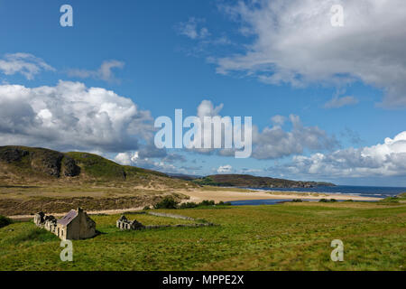 Royaume-uni, Ecosse, Highland, Sutherland, Maison Crofter, ferme près de Bettyhill Banque D'Images