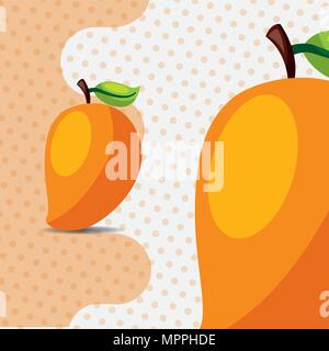 Fruits frais mangue naturelle sur fond points vector illustration Illustration de Vecteur