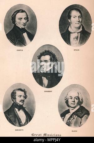 'Grands musiciens - Planche XIII.", 1895. Artiste : Inconnu. Banque D'Images