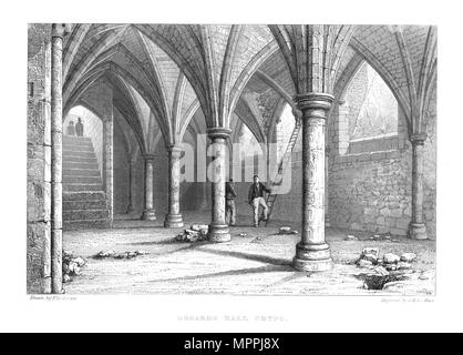 Gerards Hall Crypt.Guildhall de Londres, 1886. Artiste : John Henry Le Keux. Banque D'Images