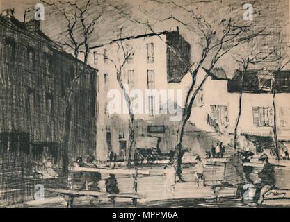 'La Place du Tertre un place du village.', c1927, (1927). Artiste : Henry Franks Waring. Banque D'Images