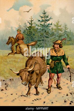 "Hans et de sa vache', 1901. Artiste : Edward Henry Wehnert. Banque D'Images