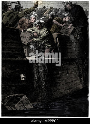 Boston Tea Party, 26 décembre 1773. Artiste : Inconnu. Banque D'Images