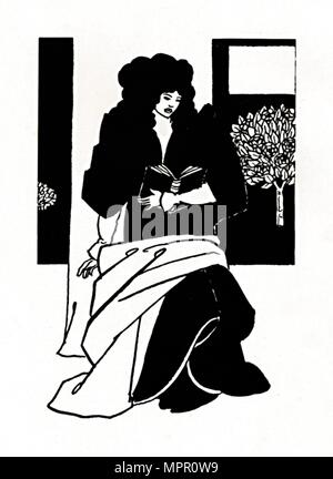 'Illustration du Morte D'Arthur", 1893-1894, (1923). Artiste : Aubrey Beardsley. Banque D'Images