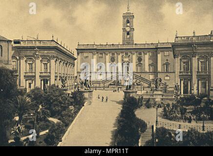 'Roma - Le Capitole : au centre Palais des sénateurs maintenant l'Hôtel de ville ', 1910. Artiste : Inconnu. Banque D'Images