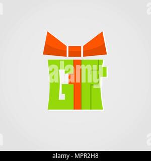 Logo cadeaux.Vector présente la conception de logo pour les vacances et les cadeaux. Illustration de Vecteur