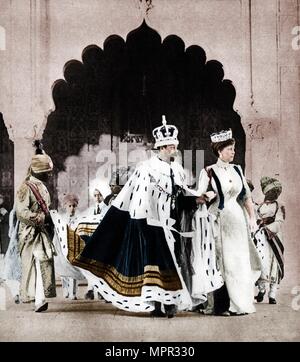 George V et la Reine Mary à Delhi, Inde, 1911, (1935). Artiste : Inconnu. Banque D'Images