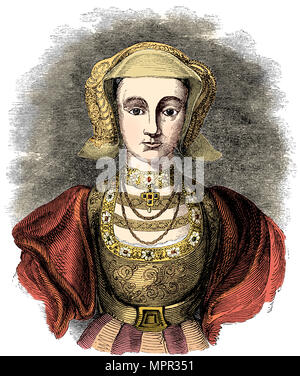 Anne de Clèves (1515-1557), quatrième épouse d'Henry VIII d'Angleterre, 19e siècle. Artiste : Inconnu. Banque D'Images