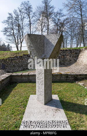 Monument aux victimes juives de la tyrannie nazie, mémorial du camp de concentration Flossenbürg, Flossenbürg, 1938-1945 Banque D'Images