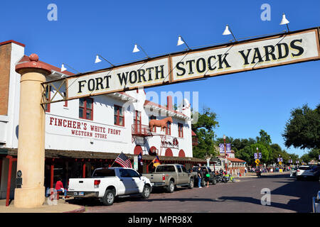 Bouclier, Stockyards National Historic District, Fort Worth, Texas, États-Unis Banque D'Images