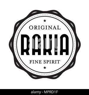 Rakia Original vintage stamp vector Illustration de Vecteur