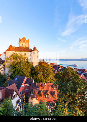 Allemagne, Bade-Wurtemberg, le lac de Constance, Meersburg Meersburg, château, ville basse Banque D'Images