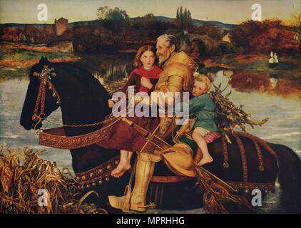 'Monsieur Isumbras au Ford', 1857, c1915). Artiste : John Everett Millais. Banque D'Images