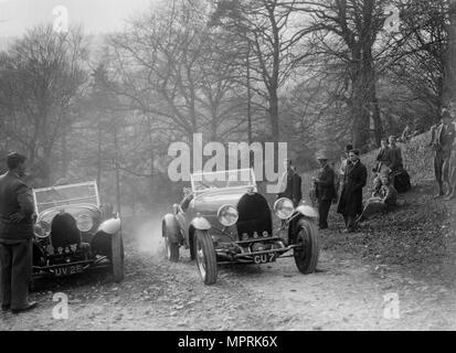 Bugatti Type 49 Bugatti Owners Club, procès, Nailsworth de bain, Gloucestershire, 1932. Artiste : Bill Brunell. Banque D'Images