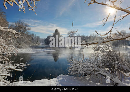 Allemagne, Berlin, Loisach en hiver Banque D'Images