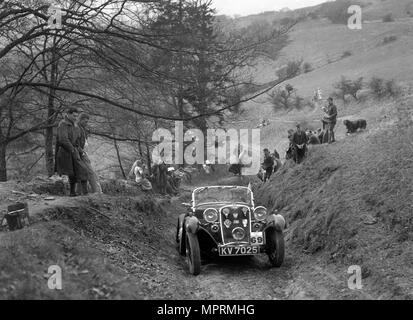 Singer Le Mans concurrentes dans le MG Car Club Essai d'Abingdon/Rally, 1939. Artiste : Bill Brunell. Banque D'Images