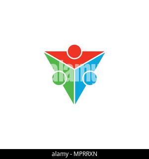 Logo d'équipe, vecteur conception triangle, Illustration de Vecteur