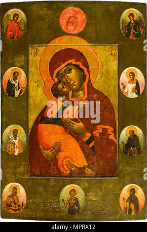 La Vierge de Vladimir avec certains saints. Banque D'Images