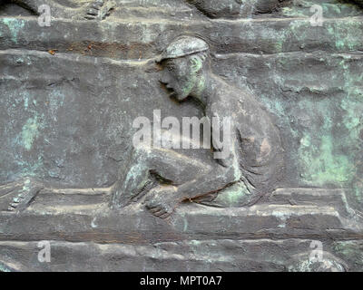 Berlin-Grünau. L'Allemagne. Den Frieden Lieben, Das Leben Achten/ au service de la paix, le respect de la vie" [Coubertin]' Inscription sur la plaque érigée à la Régate olympique 1936 Frühregatta site, Samedi 30/04/2011 [crédit obligatoire ; Peter Spurrier.] Banque D'Images