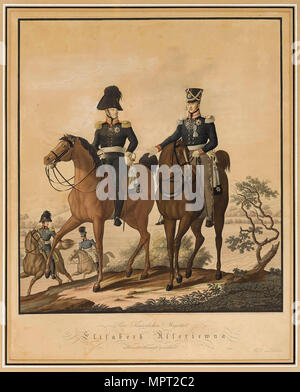 Alexandre Ier de Russie et Frédéric-guillaume III de Prusse à cheval. Banque D'Images