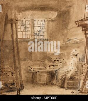 Le Studio de l'artiste, 1659. Artiste : Leon Lhermitte. Banque D'Images