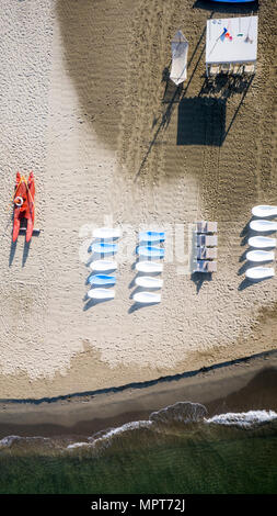 Vue d'une plage en Italie, Toscane, Viareggio Banque D'Images