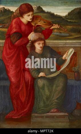 La musique, 1877. Artiste : Sir Edward Coley Burne-Jones. Banque D'Images