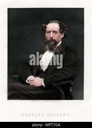 Charles Dickens, romancier et journaliste anglais, 1876. Artiste : Inconnu. Banque D'Images