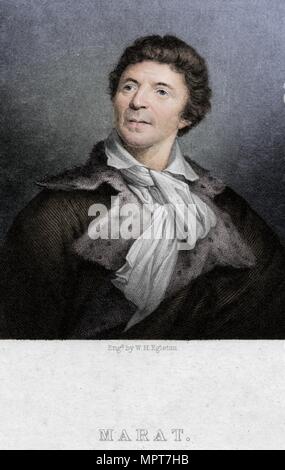 Jean-Paul Marat (1743-1793), médecin, scientifique et théoricien politique, c1830. Artiste : Louis Orr WH. Banque D'Images