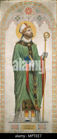 Saint Rupert de Salzbourg. Le carton pour les vitraux de la chapelle de Saint Ferdinand, 1842. Banque D'Images