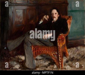 Portrait de Robert Louis Stevenson (1850-1894), 1887. Banque D'Images