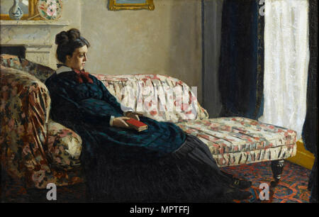 Méditation. Madame Monet au canapé, ch. 1871. Banque D'Images