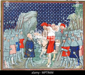 Richard II trahi à Penmaur Rhos et fait prisonnier par le duc de Northumberland, 19e siècle. Banque D'Images