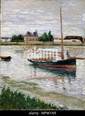 Voilier amarré sur la Seine, Argenteuil, ca 1891. Banque D'Images