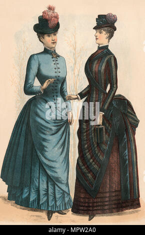 Godey's ladies fashions, 1880. Lithographie couleur Banque D'Images