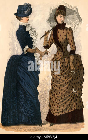 Godey's ladies fashions, 1880. Lithographie couleur Banque D'Images