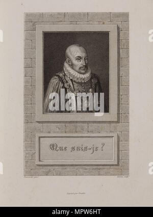 Portrait de Michel de Montaigne (1533-1592), années 1800. Banque D'Images