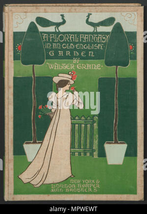 Conception de la couverture pour une Fantaisie florale dans un vieux jardin anglais , 1899. Banque D'Images