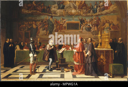 Galileo Galilei (1564-1642) avant que les membres de l'Office de Sainte au Vatican en 1633, 1847. Banque D'Images