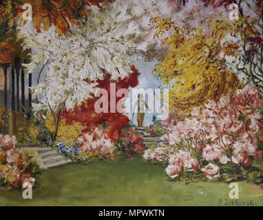 Conception du décor pour l'opéra Parsifal de Richard Wagner, 1882. Banque D'Images