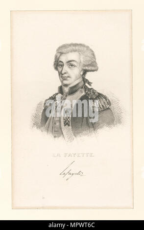 Portrait de Gilbert Motier le marquis de La Fayette (1757-1834), . Banque D'Images