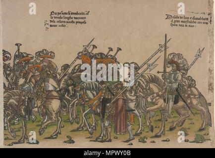 Procession cérémonielle à Bologne le 5 novembre 1529, à l'occasion du couronnement de Charles V par Po Banque D'Images