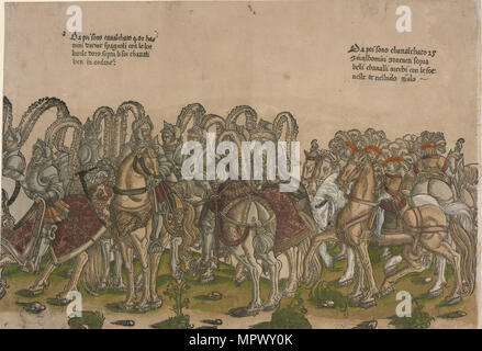 Procession cérémonielle à Bologne le 5 novembre 1529, à l'occasion du couronnement de Charles V par Po Banque D'Images