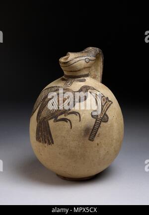 L'accroupissement bichrome verseuse en free-style sur le terrain avec l'image du choix d'un oiseau, lotus c750-480BC. Artiste : Inconnu. Banque D'Images