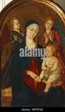 La Vierge et l'enfant avec deux anges, 1490s. Banque D'Images