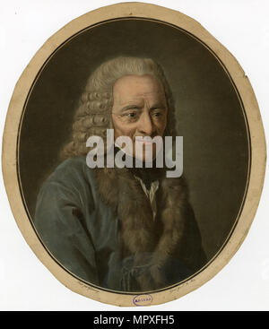 Portrait de François Marie Arouet de Voltaire (1694-1778), 1791. Banque D'Images