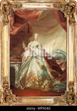 Portrait de Juliane Marie (1729-1796), Reine de Danemark et de la Norvège. Banque D'Images